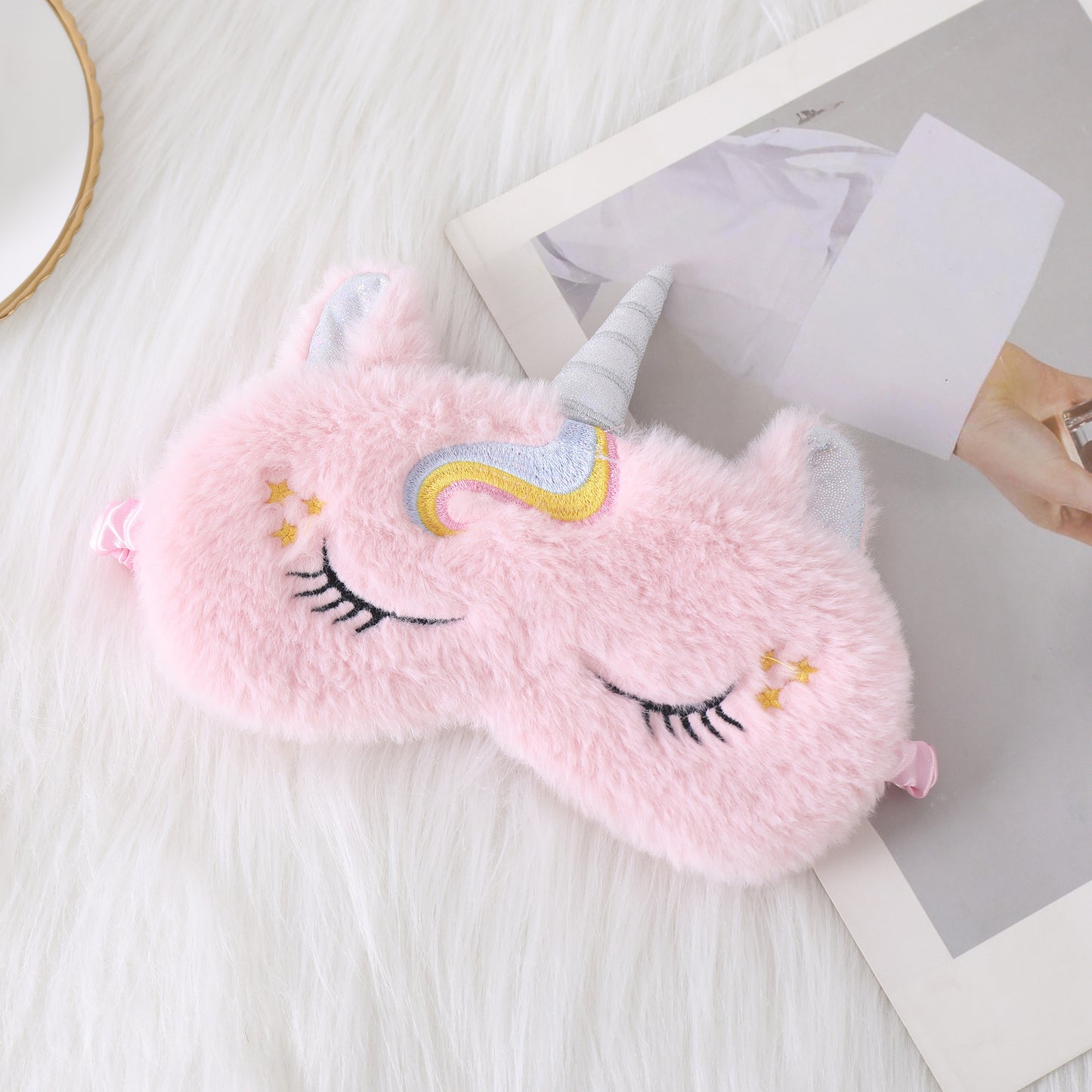 Bunny Embroidered Plush Eye Mask - LunaFinity