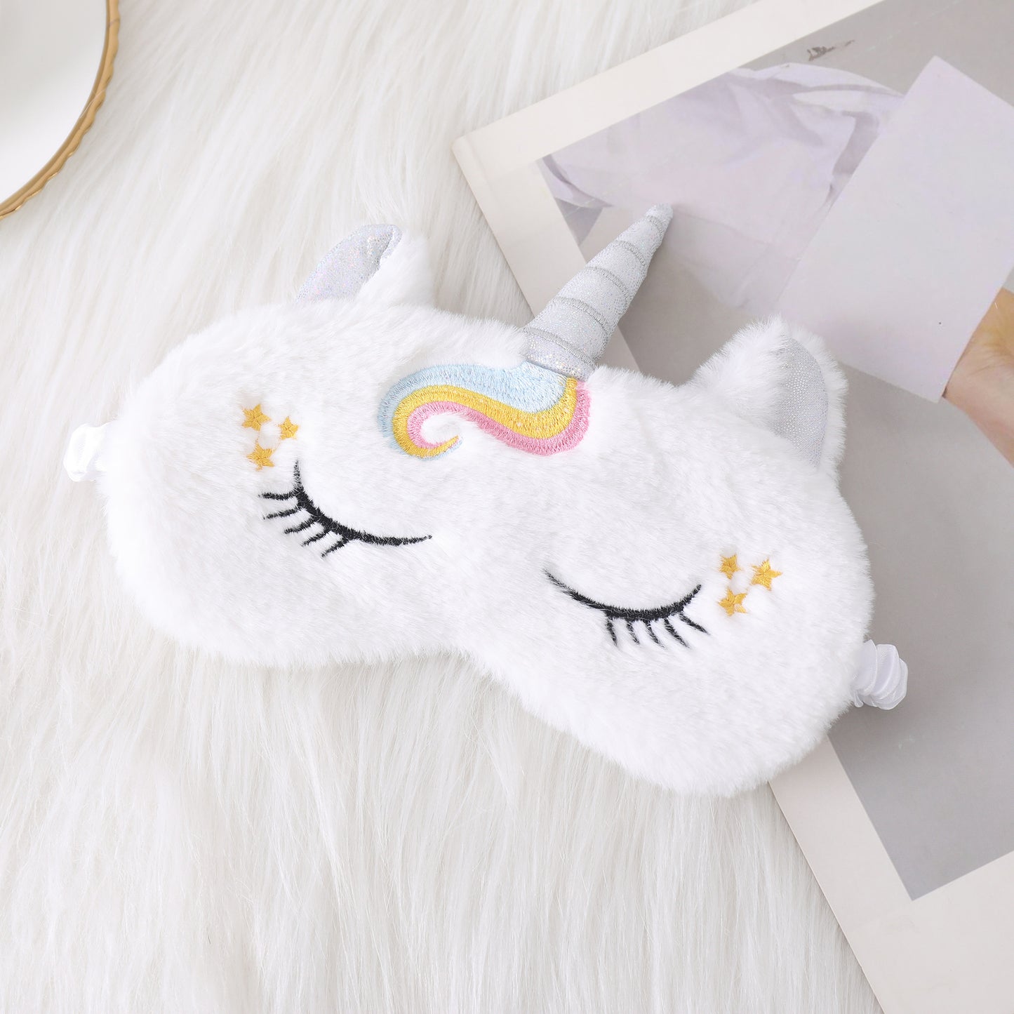 Bunny Embroidered Plush Eye Mask - LunaFinity